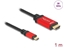 Изображение Delock USB Type-C™ zu HDMI Kabel (DP Alt Mode) 8K 60 Hz mit HDR Funktion 1 m rot