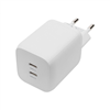 Изображение DIGITUS 2-Port USB-C Mini Charge 65W 2x USB-C 45W+20W, white