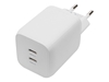 Изображение DIGITUS 2-Port USB-C Mini Charge 65W 2x USB-C 45W+20W, white