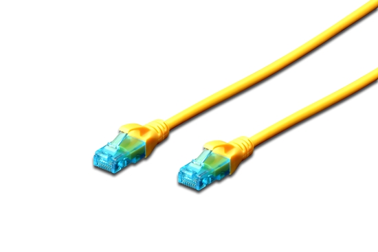 Picture of CAT 5e U-UTP | Patch cord | PVC AWG 26/7 | Yellow | 1 m | Modular RJ45 (8/8) plug