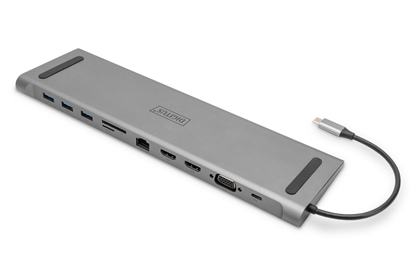 Picture of DIGITUS DockingStation 11-Port USB-C 2x HDMI VGA grau