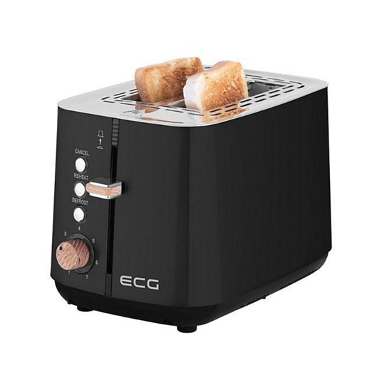 Изображение ECG ST 2768 Timber Black Toaster 7 heating intensity levels, defrosting and reheating functions