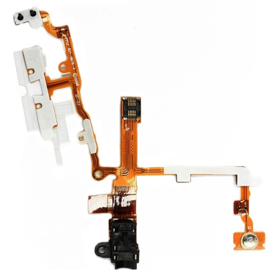 Picture of Elastīgs kabelis preks iPhone 3G ar melnu austiņu savienotāju, barošanas pogu un skaļuma regulēšanas pogām