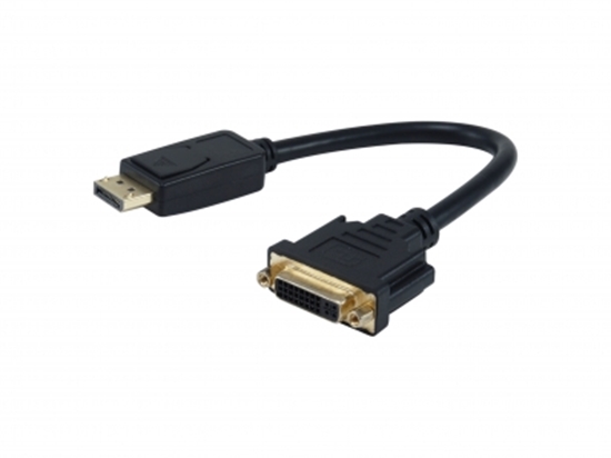 Изображение Equip DisplayPort->DVI-I 0,25cm St/Bu 1920x1200/60Hz schwarz