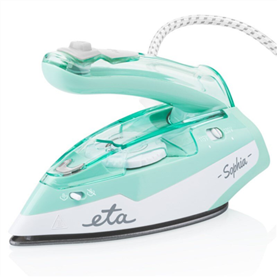 Picture of ETA | ETA127190000 Sophia | Steam Travel Iron | 1100 W | Water tank capacity 80 ml | Continuous steam 30 g/min | Steam boost performance 50 g/min | Green/White