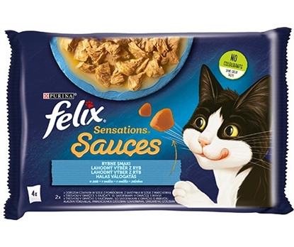 Изображение Felix Sensations Mix Cod with tomatoes, sardine with carrots - wet cat food - 340g (4 x 85g)