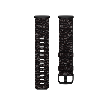 Изображение Fitbit | Versa 3/Sense Woven Band, Charcoal - Small | REPREVE Recycled Plastic Fibers | Aluminum Buckle & Plastic Closure