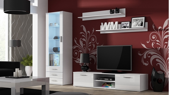 Изображение Furniture set SOHO 1 (RTV180 cabinet + S1 cabinet + shelves) White/White Gloss