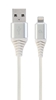 Picture of Gembird Premium Cotton Braided USB to 8-pin 2m Silver / White