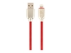 Изображение Gembird USB Male - Lightning Male Premium rubber 1m Red