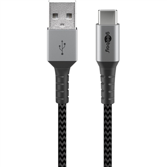 Picture of Goobay | USB-C to USB-A Textile Cable with Metal Plugs | 49296 | USB-C to USB-A