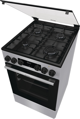 Attēls no Gorenje | Cooker | GK5C40SH | Hob type  Gas | Oven type Electric | Grey | Width 50 cm | Grilling | LED | Depth 59.4 cm | 70 L