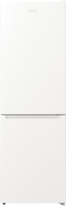 Attēls no Gorenje | Refrigerator | NRKE62W | Energy efficiency class E | Free standing | Combi | Height 185 cm | No Frost system | Fridge net capacity 204 L | Freezer net capacity 96 L | Display | 38 dB | White