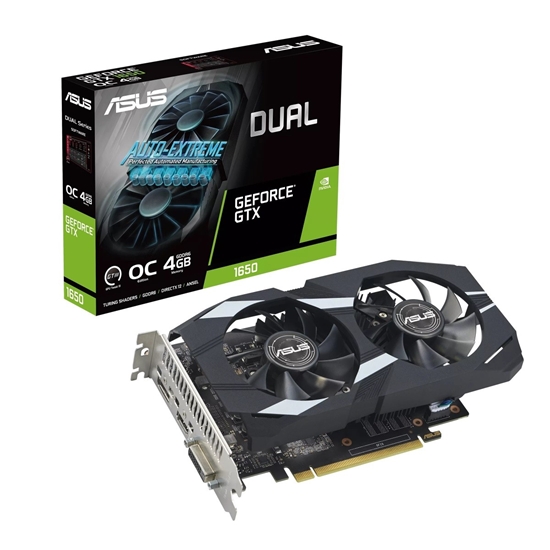 Picture of Graphics Card|ASUS|NVIDIA GeForce GTX 1650|4 GB|GDDR6|128 bit|PCIE 3.0 16x|Dual Slot Fansink|1xDVI-D|1xHDMI|1xDisplayPort|DUAL-GTX1650-O4GD6-P-EVO