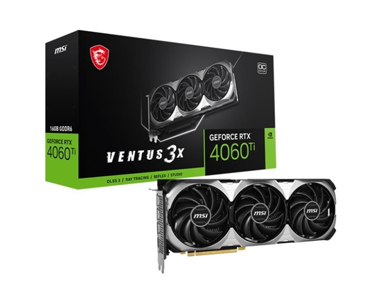 Изображение Graphics Card|MSI|NVIDIA GeForce RTX 4060 Ti|16 GB|GDDR6|128 bit|PCIE 4.0 16x|1xHDMI|3xDisplayPort|RTX4060TIVEN3X16GOC