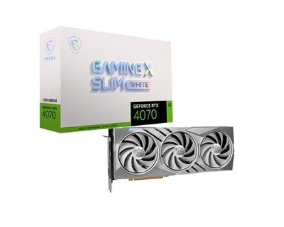 Attēls no Vaizdo plokštė MSI  GeForce RTX 4070 GAMING X SLIM WHITE 12G  NVIDIA  12 GB  GeForce RTX 4060