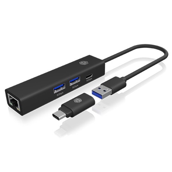 Picture of Hub IB-HUB1439-LAN 4w1 HUB, 1x USB-C, 2xUSB-A, 1x LAN 