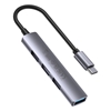 Picture of HUB USB-C; 3x USB-A 2.0 1x USB-A 5 Gbps Aluminiowy 