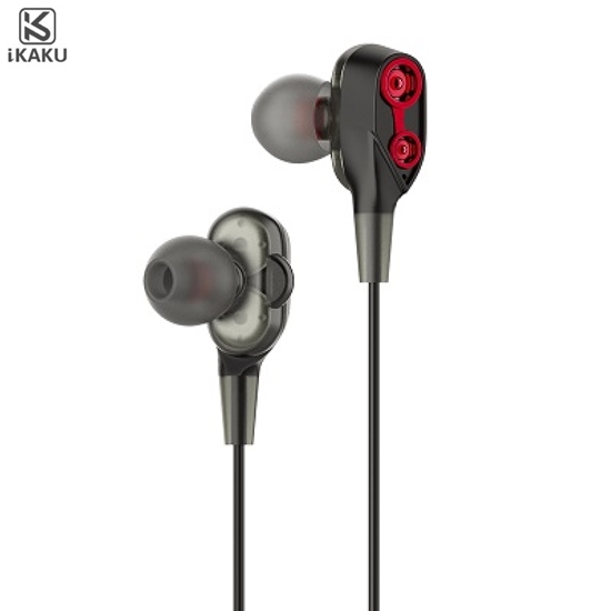 Picture of iKAKU KSC-398 Universālas Vieglas HiFi In-Ear Austiņas 3.5mm ar Mikrofonu 1.2m Melnas