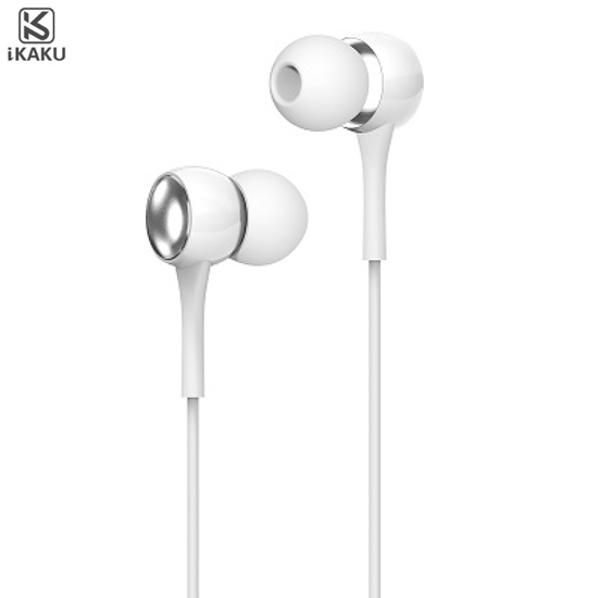 Изображение iKAKU KSC-401 Universālas Vieglas HiFi In-Ear Austiņas 3.5mm ar Mikrofonu 1.2m Baltas