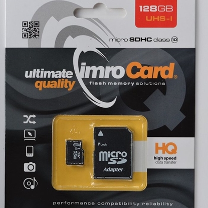 Изображение Imro Memory Card microSDHC / 128GB / cl. 10 UHS-I + Adapter