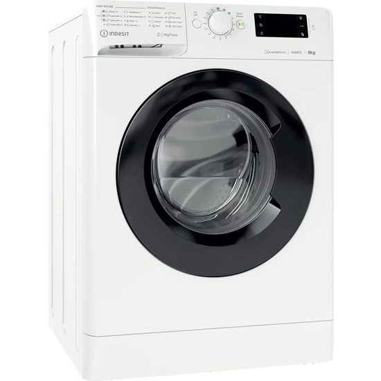 Picture of INDESIT | Washing Machine | MTWE 81495 WK EE | Energy efficiency class B | Front loading | Washing capacity 8 kg | 1400 RPM | Depth 60.5 cm | Width 59.5 cm | Display | Big Digit | White