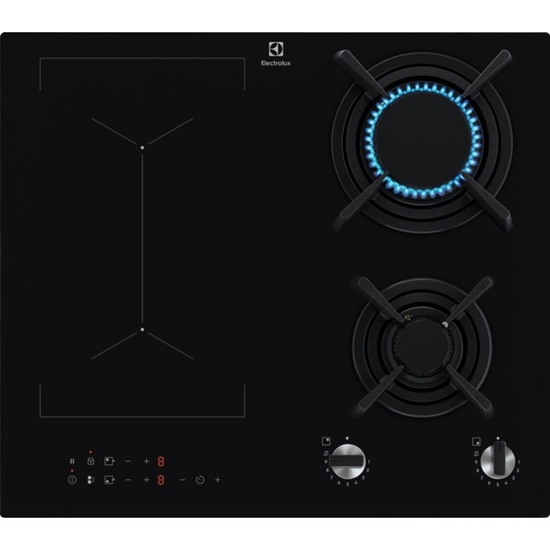Picture of Induction-gas hob ELECTROLUX KDI641723K 800 Mixed 60 cm Black