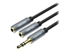 Изображение Kabel Unitek Jack 3.5mm - Jack 3.5mm x2 0.2m czarny (Y-C956ABK)