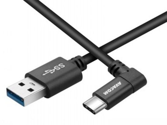 Picture of AVACOM DATOVY A NABIJECI USB CABLE - USB TYPE-C, 100CM, CONNECTOR V UHLU 90�, �ERNY