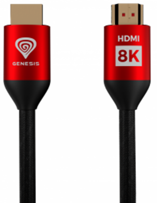 Изображение Kabelis Genesis HDMI Male - HDMI Male 3m 8K  PS4 / PS5 Red