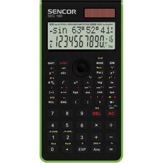 Изображение Kalkulator szkolno - naukowy SEC 160 GN  12+10 cyfrowy wys. LCD 
