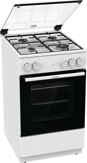 Picture of Gorenje | Cooker | GG5A13WJ | Hob type  Gas | Oven type Gas | White | Width 50 cm | Depth 59.4 cm | 70 L