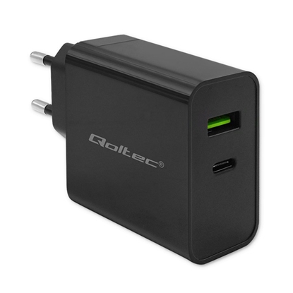 Изображение Ładowarka Super Quick PD | 1xUSB-C | 1xUSB | 45W | 5-20V |       2.25-3A | Czarna 