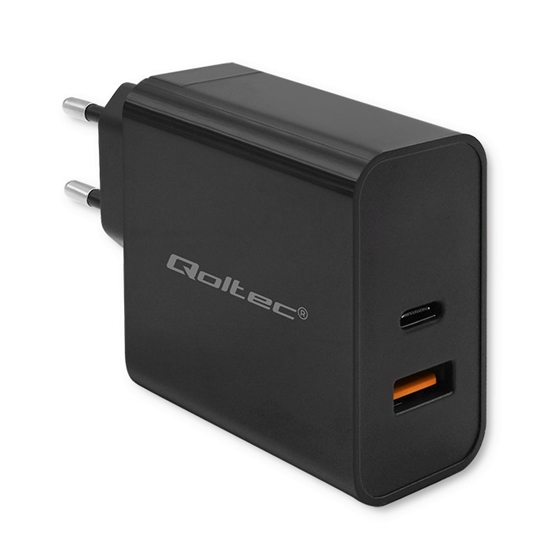 Picture of Ładowarka Super Quick PD | 1xUSB-C | 1xUSB | 65W | 5-20V |       1.5-3.25A | Czarna 