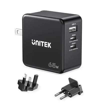 Изображение Ładowarka Sieciowa Travel GAN 2x USB-C 1x USB-A 65W; P1117B 