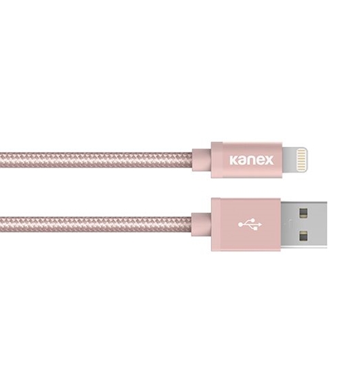 Изображение Laidas Kanex Premium Lightning to USB 4ft Braided Charge and Sync Cable - Rose Gold