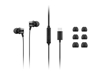 Picture of Lenovo 4XD1J77351 headphones/headset Wired In-ear Office/Call center USB Type-C Black