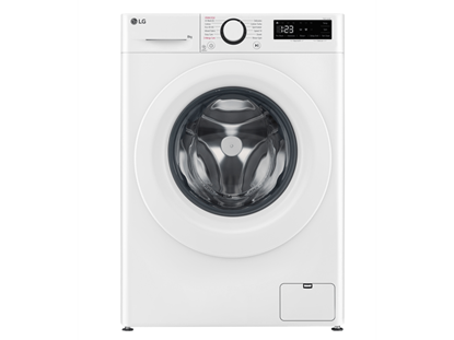 Изображение LG | Washing machine | F2WR508SWW | Energy efficiency class A-10% | Front loading | Washing capacity 8 kg | 1200 RPM | Depth 47.5 cm | Width 60 cm | Display | LED | Steam function | Direct drive | White