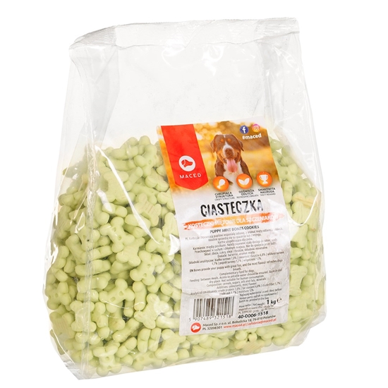 Picture of MACED Puppy mint bones cookies - Dog treat - 1 kg