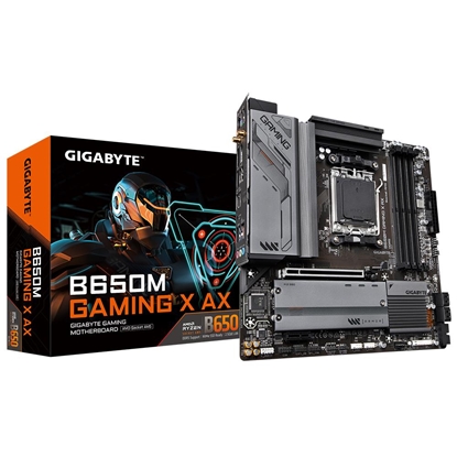 Изображение Mainboard|GIGABYTE|AMD B650|SAM5|Micro-ATX|Memory DDR5|Memory slots 4|1xPCI-Express 3.0 1x|1xPCI-Express 4.0 16x|2xM.2|1xHDMI|2xDisplayPort|4xUSB 2.0|3xUSB 3.2|1xUSB-C|1xPS/2|1xRJ45|3xAudio port|B650MGAMINGXAX1.3