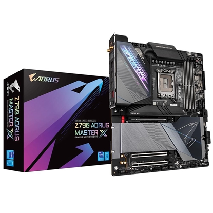 Изображение Mainboard|GIGABYTE|Intel Z790|LGA1700|EATX|Memory DDR5|Memory slots 4|1xPCI-Express 3.0 16x|1xPCI-Express 4.0 16x|1xPCI-Express 5.0 16x|5xM.2|1xDisplayPort|11xUSB 3.2|3xUSB-C|1xOptical S/PDIF|1xRJ45|2xAudio port|Z790AORUSMASTERX1.0