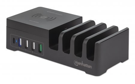 Изображение Manhattan 102230 Power station 1x USB-C PD, 1x USB-A, Black