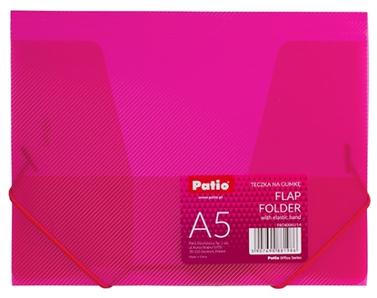 Attēls no Mape ar gumiju PATIO,PP, A5 formāts, caurspīdīga, rozā krāsā