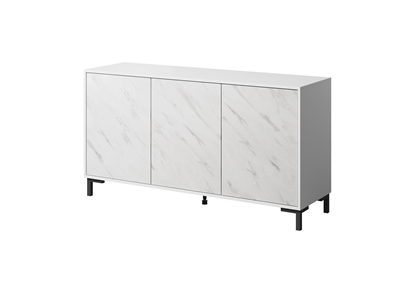 Picture of MARMO 3D chest of drawers 150x45x80.5 cm white matt/marble white