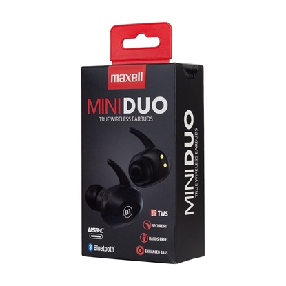 Изображение MAXELL MINI DUO Wireless in-ear headphones with charging case Black