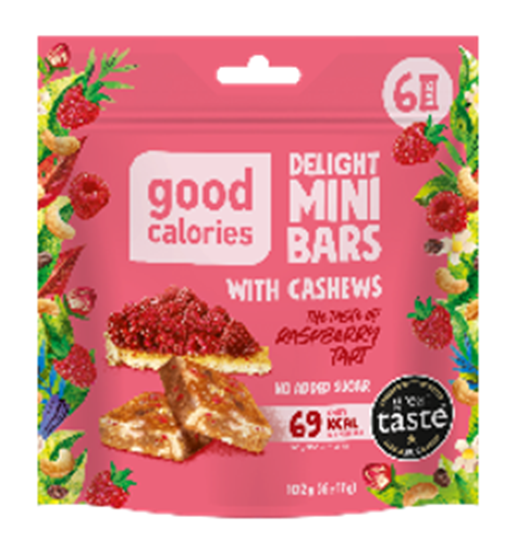 Изображение Mini riekstu batoniņi ar avenēm GOOD CALORIES, 102g