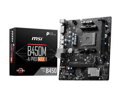 Attēls no MSI B450M-A PRO MAX II motherboard AMD B450 Socket AM4 micro ATX