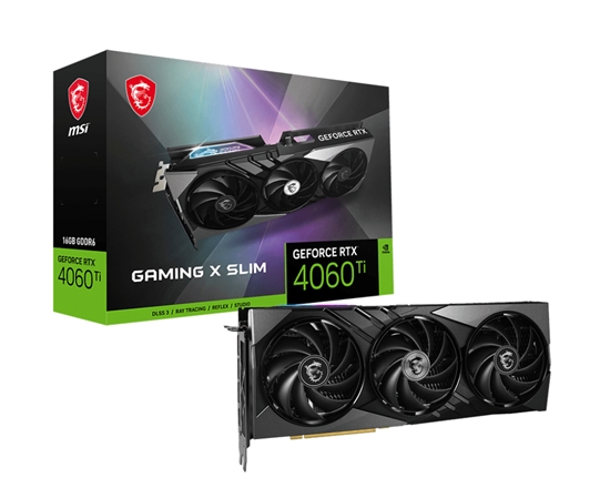 Изображение Videokarte MSI GeForce RTX 4060 Ti 16GB GAMING X SLIM (DLSS 3)