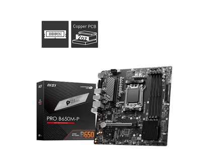 Attēls no MSI PRO B650M-P motherboard AMD B650 Socket AM5 micro ATX