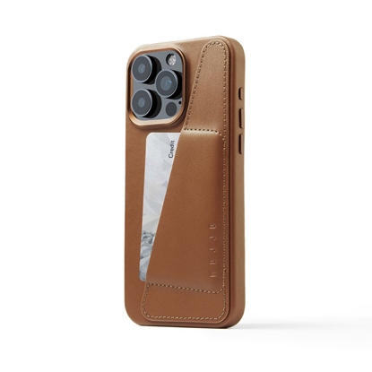 Изображение Mujjo iPhone 15 Pro Max Wallet Leather Case - Tan